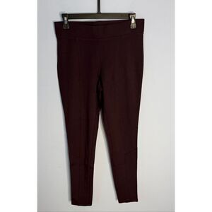 Caché Burgundy Ponte Leggings Size M Purple Stretchy Slim Fit Womens size medium